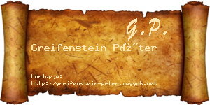 Greifenstein Péter névjegykártya