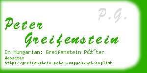 peter greifenstein business card